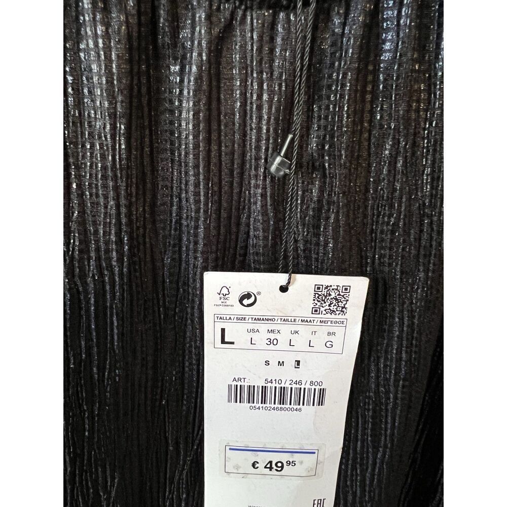Zara Womens Sleeveless Black Long Flowy Slip Dress Size Large NWT - Picture 3 of 3